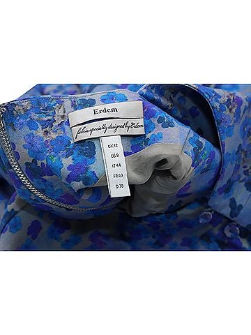Erdem Erdem Floral Print A-Line Dress in Blue Cotton (view 2)