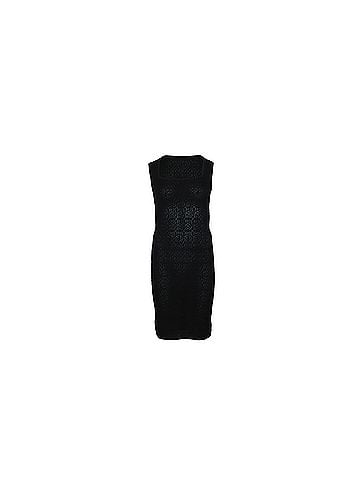 Alaïa Alaïa Square Neck Bodycon Dress in Black Cotton (view 1)