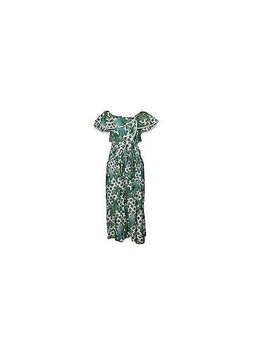 Temperley LONDON Temperley London Florrie Wrap Dress in Green Print Cotton (view 1)