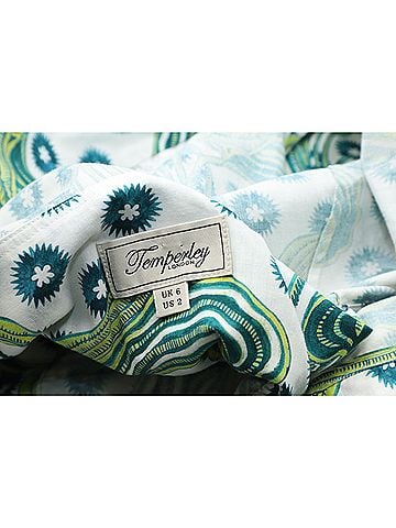 Temperley LONDON Temperley London Florrie Wrap Dress in Green Print Cotton (view 2)