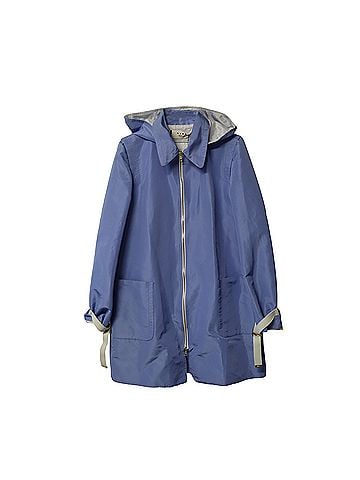 MARNI Marni Hooded Overcoat in Blue Polyester (view 1)