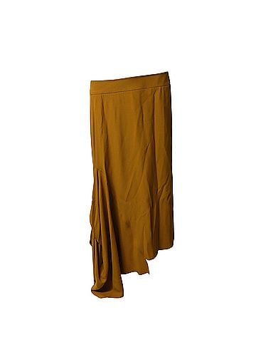 MARNI Marni Asymmetric Crepe Midi Skirt in Orange Viscose (view 1)