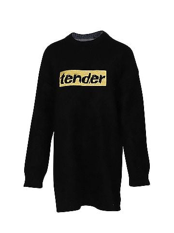 Alexander Wang Alexander Wang Tender Embroidered Sweater Dress in Black Wool (view 1)