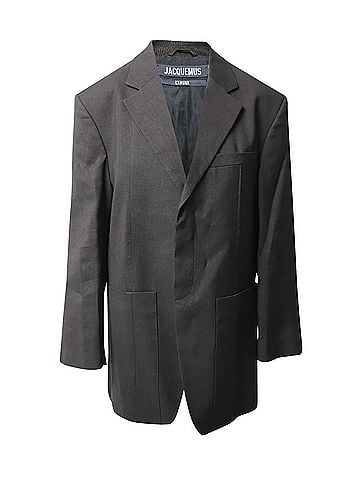 Jacquemus Jacquemus La Veste D'Homme Blazer in Black Hemp (view 2)
