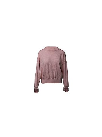 Alexander Wang Alexander Wang Sweater with Crystal Cuffs in Pink Wool  (view 1)