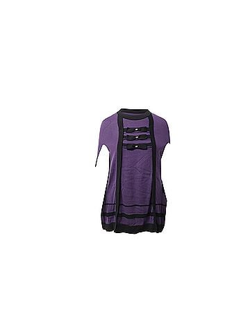 Temperley LONDON Temperley London Knitted Cape in Purple Cotton (view 1)