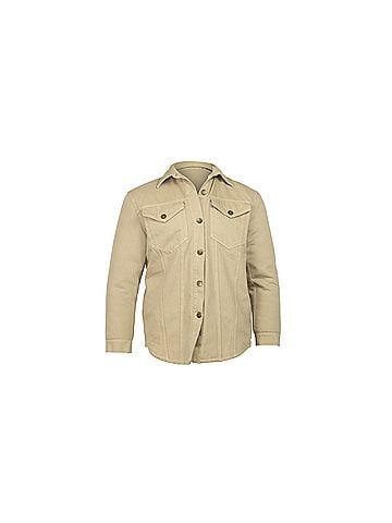 Nanushka Nanushka Lined Faux Shearling Jacket in Beige Cotton (view 1)