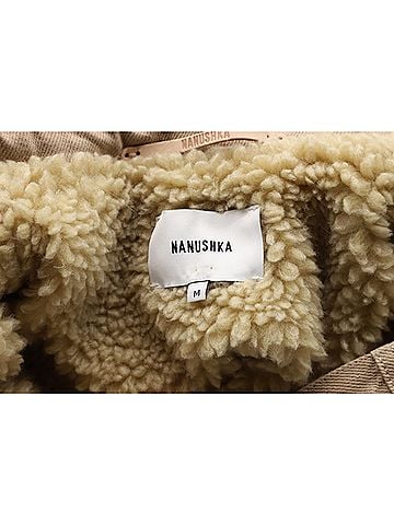 Nanushka Nanushka Lined Faux Shearling Jacket in Beige Cotton (view 2)