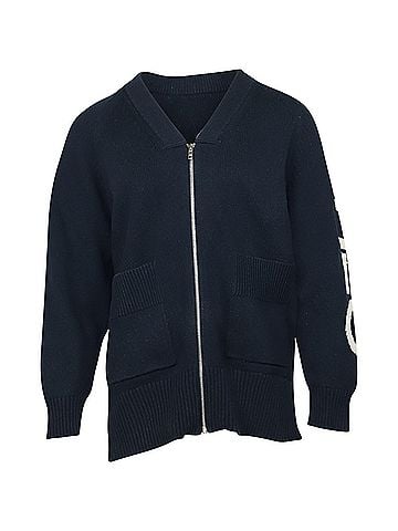 Kenzo Kenzo Knit Zip Long Cardigan in Navy Blue Cotton (view 1)