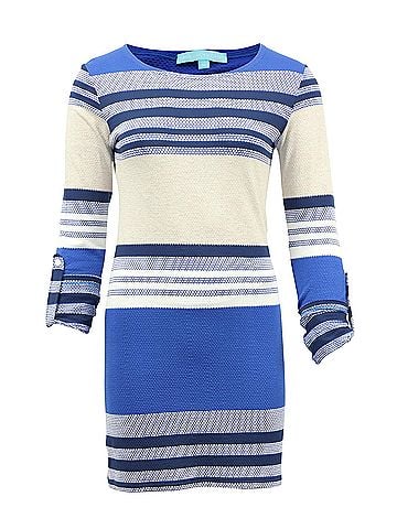 Melissa Odabash Melissa Odabash Striped Dress in Blue Viscose (view 1)