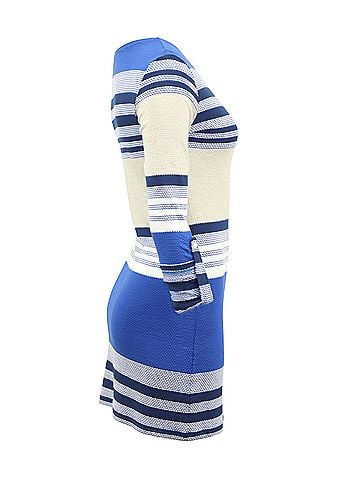 Melissa Odabash Melissa Odabash Striped Dress in Blue Viscose (view 2)