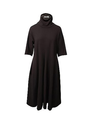 Jil Sander Jil Sander Turtleneck A-Line Dress in Brown Modal (view 1)