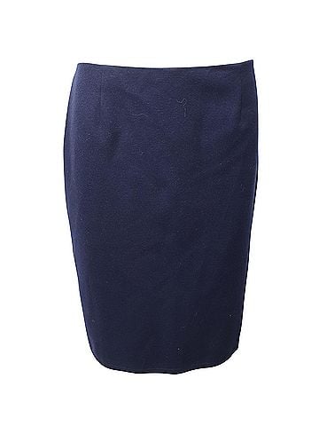 Carolina Herrera Carolina Herrera Pencil Midi Skirt in Blue Wool (view 1)