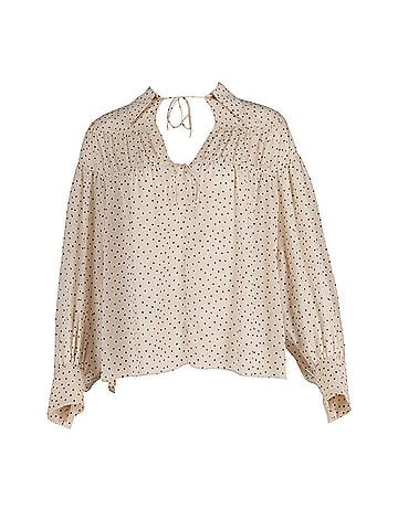Joseph Joseph Crosby Heart Print Blouse in Ecru Silk (view 1)