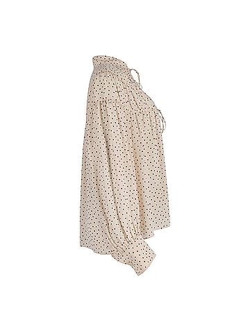 Joseph Joseph Crosby Heart Print Blouse in Ecru Silk (view 2)
