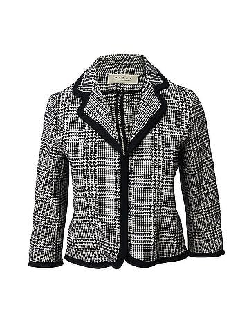 MARNI Marni Cropped Checked Jacket in Black Cotton (view 1)
