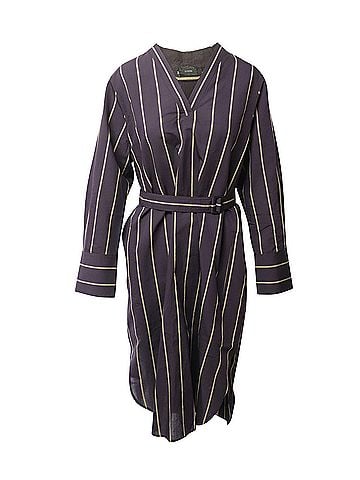 Joseph Joseph Janis Striped Robe Dress in Brown Cotton  (view 1)