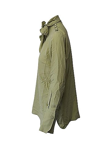Joseph Joseph Blouse with Pussy-Bow Neckline in Khaki Green Silk (view 2)