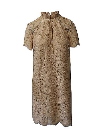 Sandro Sandro Antilope Lace Dress in Peach Polyamide (view 1)