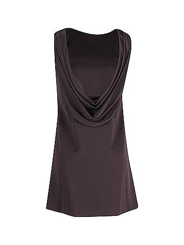 Alice + Olivia Alice + Olivia Cowl Back Sleeveless Shift Dress in Black Triacetate (view 2)