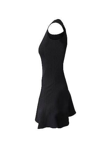 Alaïa Alaia Sleeveless Fluted Mini Dress in Black Wool (view 2)