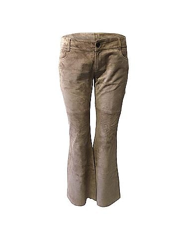 Joseph Joseph Suede Bellbottom Pants in Brown Lambskin  (view 1)