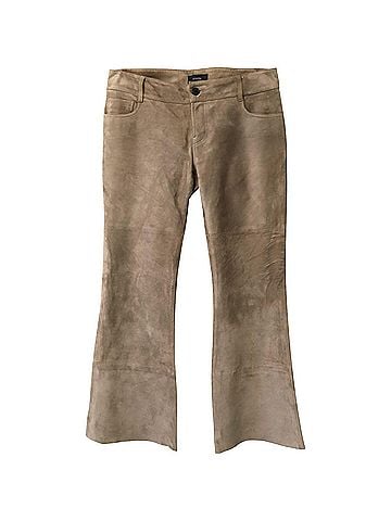 Joseph Joseph Suede Bellbottom Pants in Brown Lambskin  (view 2)