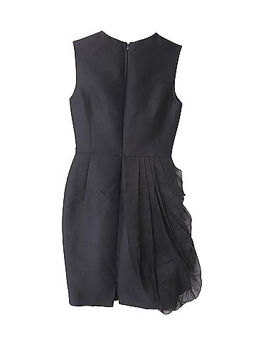 Giambattista Valli Giambattista Valli Pleated Midi Dress in Black Wool  (view 2)