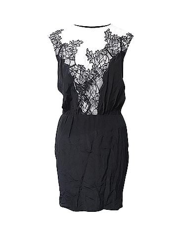 Sandro Sandro Paris Lace Dress in Black Silk (view 1)