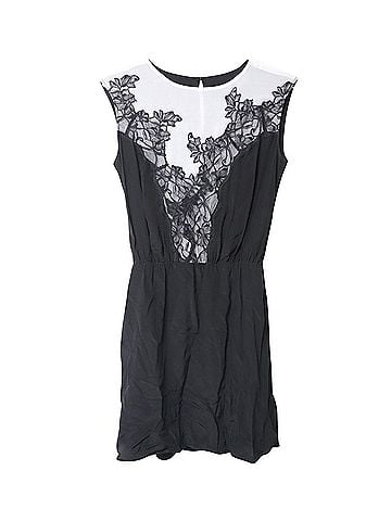 Sandro Sandro Paris Lace Dress in Black Silk (view 2)