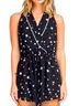 Lush 100% Polyester Stars Black White Jumpsuit Size M - photo 1