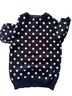 Lovebird Polka Dots Black White Pullover Sweater Size M - photo 1