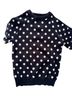 Lovebird Polka Dots Black White Pullover Sweater Size M - photo 2