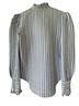 Veronica Beard Stripes Blue White Long Sleeve Button-Down Shirt Size M - photo 2