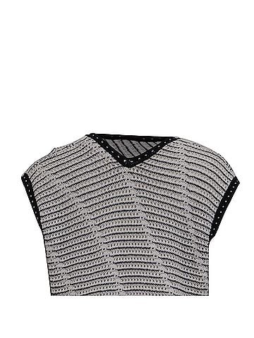 Diane von Furstenberg Diane Von Furstenberg Pointelle-Knit Vest Sweater Top in White Cotton  (view 2)