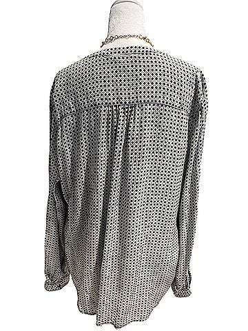 Dalia Collection Lattice Print Tunic Long Sleeve T-Shirt (view 2)