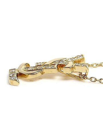 Yves Saint Laurent Yves Saint Laurent SAINT LAURENT 18K Yellow Gold Necklace with 0.11ct Diamond, 3.3g, 40cm, Women's (view 2)