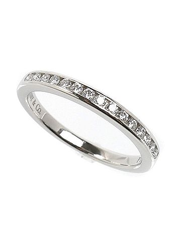 Tiffany & Co. TIFFANY&Co. Tiffany & Co. Pt950 Platinum Channel Setting Ring with Diamonds, 2.9g, Women's (view 1)