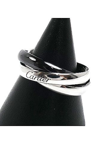 Cartier CARTIER Cartier 18KWG White Gold Ceramic Trinity Ring B4234158 58 7.4g Women's (view 1)