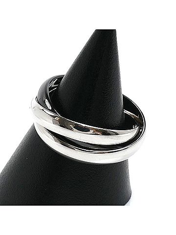Cartier CARTIER Cartier 18KWG White Gold Ceramic Trinity Ring B4234158 58 7.4g Women's (view 2)