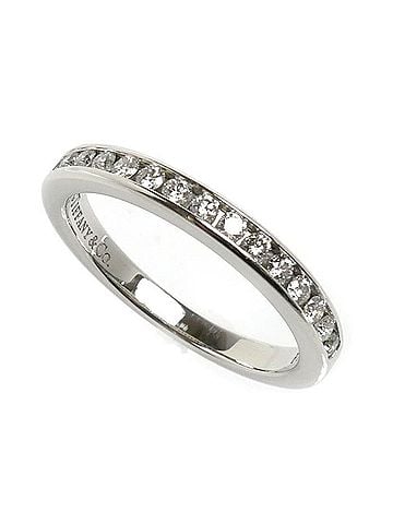 Tiffany & Co. TIFFANY&Co. Tiffany & Co. Pt950 Platinum Half Circle Channel Setting Ring with Diamonds, 4.0g, Women's (view 1)