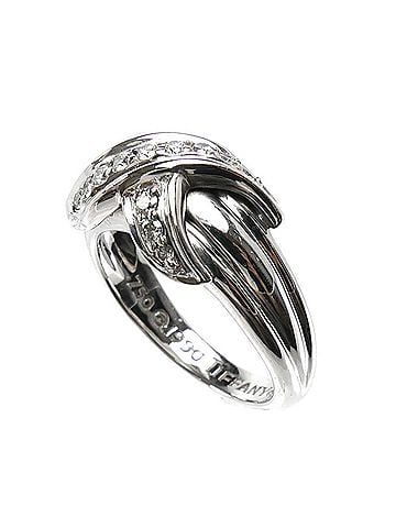 Tiffany & Co. TIFFANY&Co. Tiffany & Co. 18KWG White Gold Signature Ring with Diamonds, 5.9g, Women's (view 2)