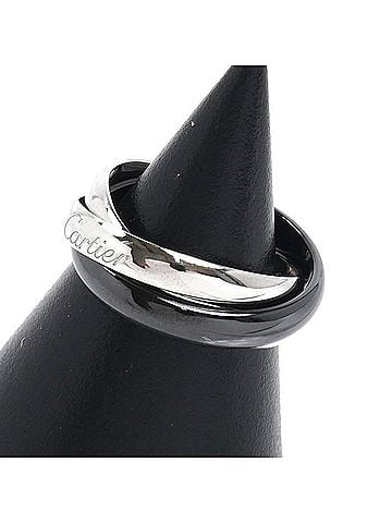 Cartier CARTIER Cartier 18KWG White Gold Ceramic Trinity Ring B4234152 52 6.3g Women's (view 2)