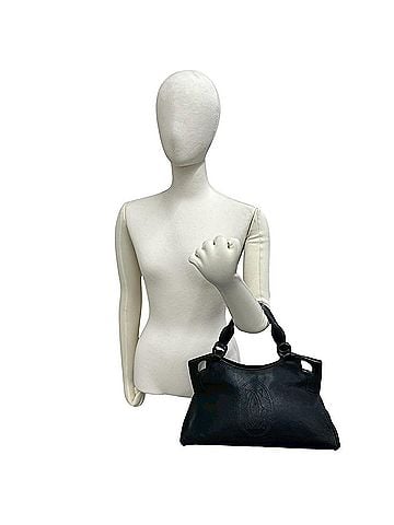 Cartier CARTIER Marcello Perforated Leather Handbag Tote Bag Mini Boston Black 24373 (view 2)