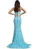 Jovani 100% Polyester Blue Cocktail Dress Size 8 - photo 2