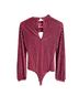 Lulus 95% Polyester 5% Spandex 100% Polyester Stripes Burgundy Bodysuit Size S - photo 2