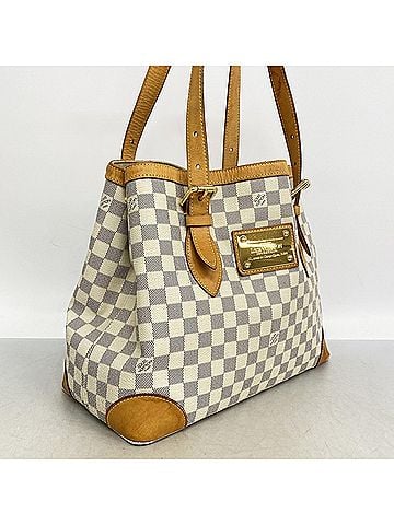 Louis Vuitton Louis Vuitton Damier Azur Hampstead MM Tote Bag N51206 White (Women's) (view 2)