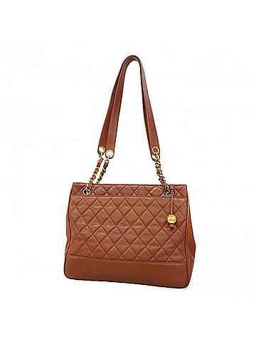 Chanel Chanel Matelassé Lambskin Chain Tote Bag, Brown, for Women (view 1)