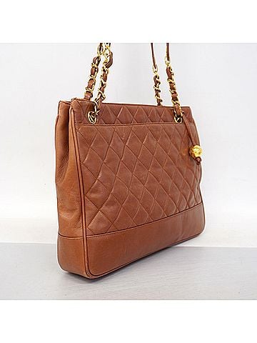 Chanel Chanel Matelassé Lambskin Chain Tote Bag, Brown, for Women (view 2)