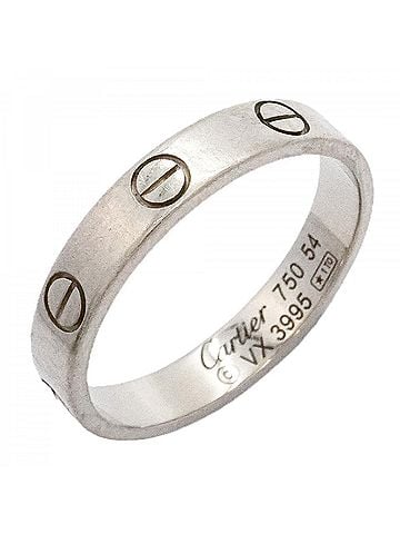 Cartier Cartier Mini Love Ring, 18K White Gold, Size #54, Ladies' (view 1)